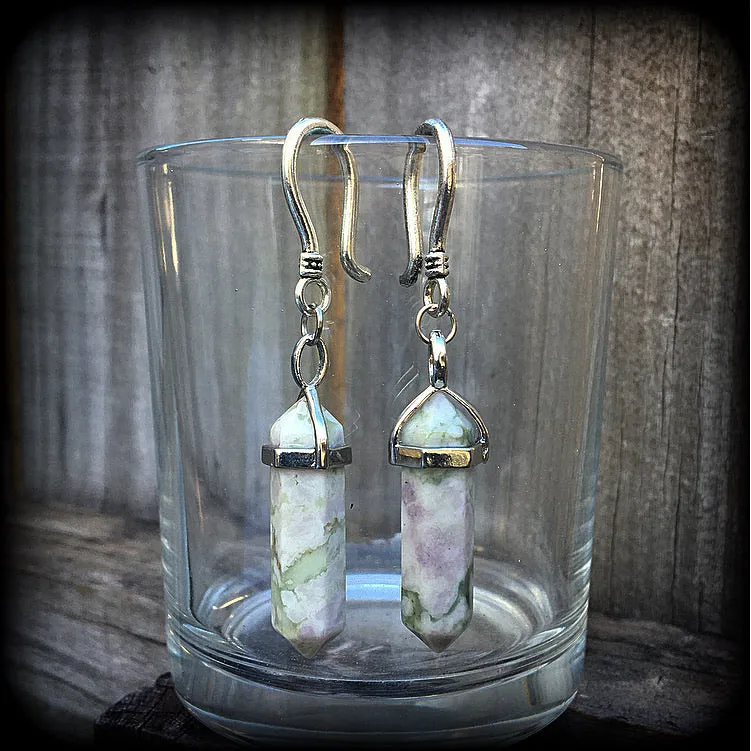 Mashan jade earrings-Gemstone earrings