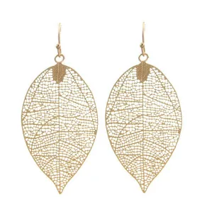 Matte Gold Leaf Earrings