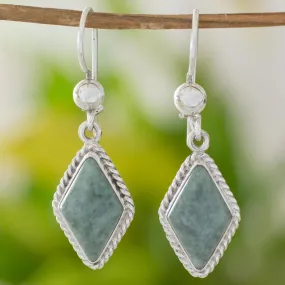 Maya Life Handcrafted Light Green Jade Earrings