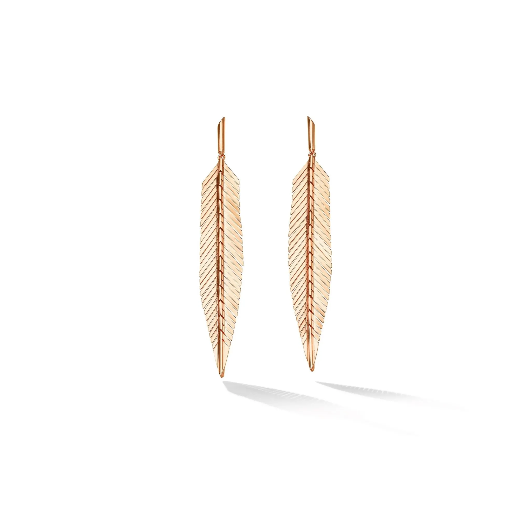 Medium Rose Gold Feather Earrings