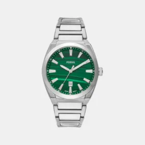 Men Quartz Date Green Dial Analog Stainless Steel Watch FS6056