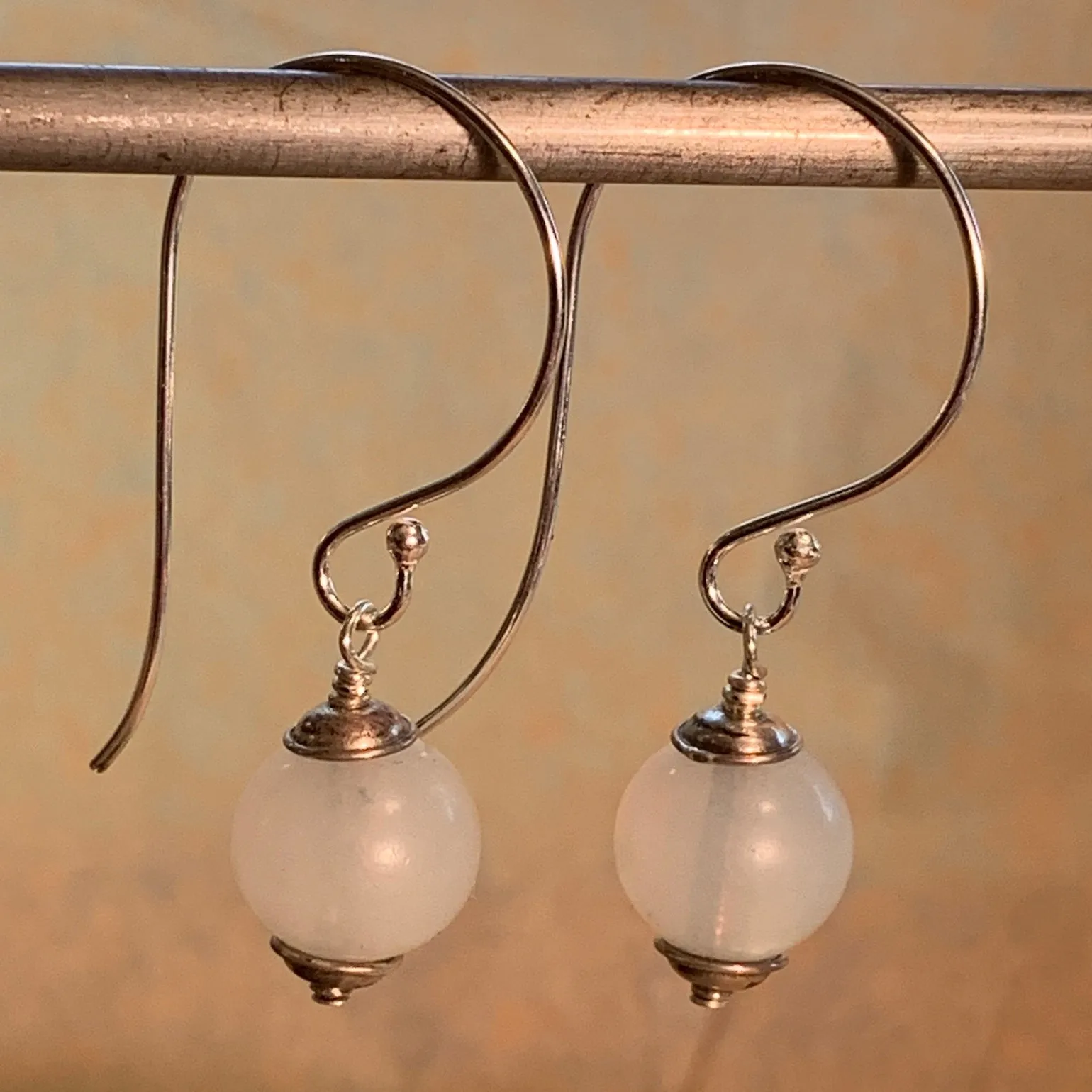 Milk Glass Earrings by Ruth