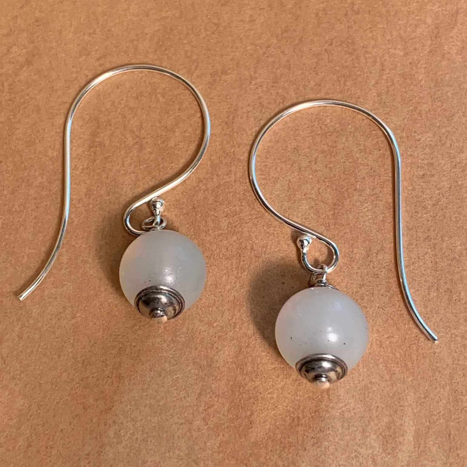 Milk Glass Earrings by Ruth