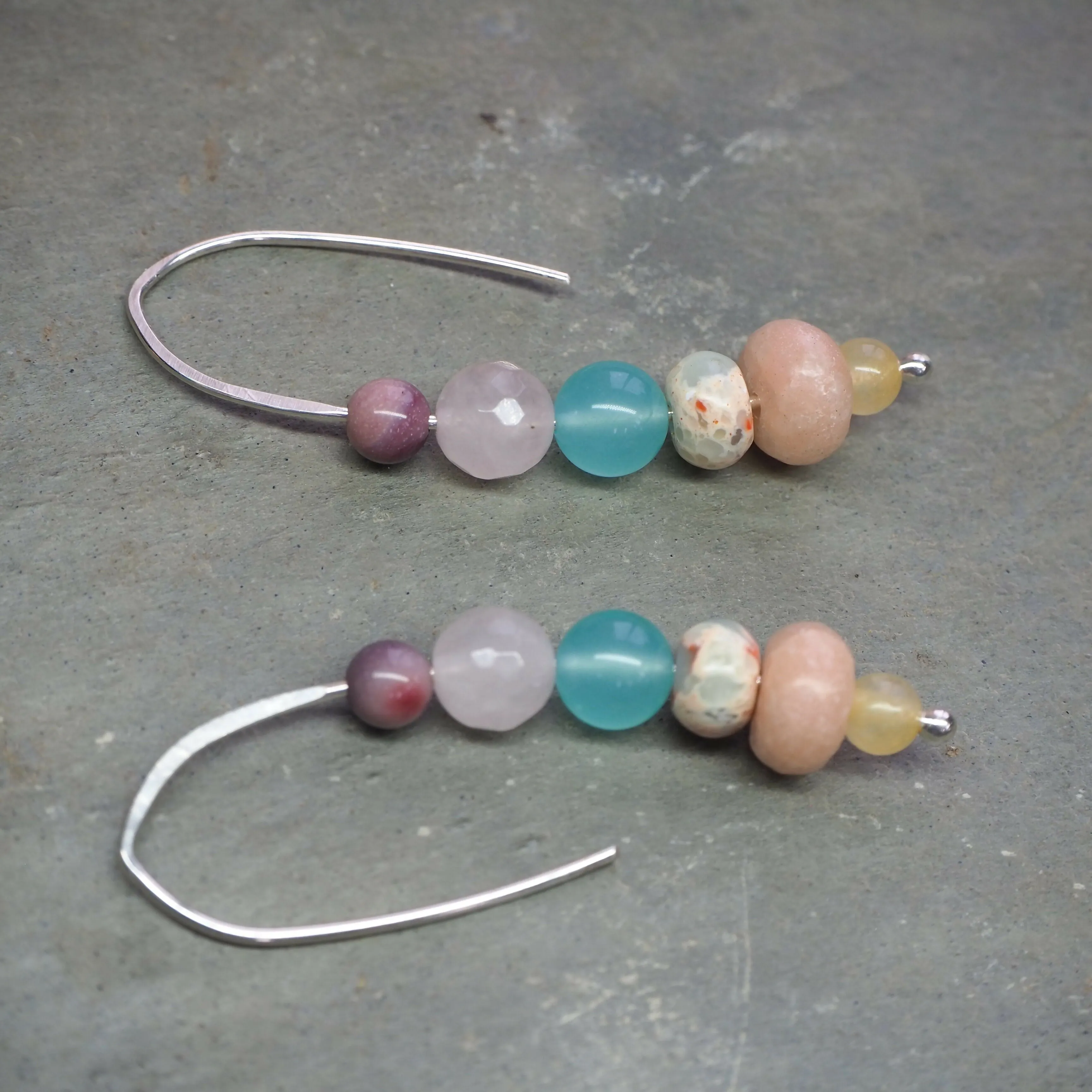 Mixed Bead Drop Earrings