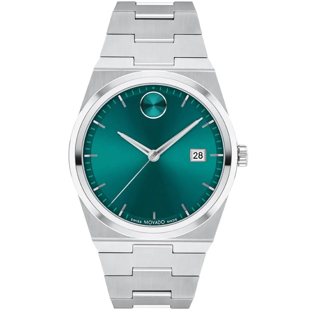 Movado BOLD Quest Green Dial Steel Bracelet Men's Watch 3601222