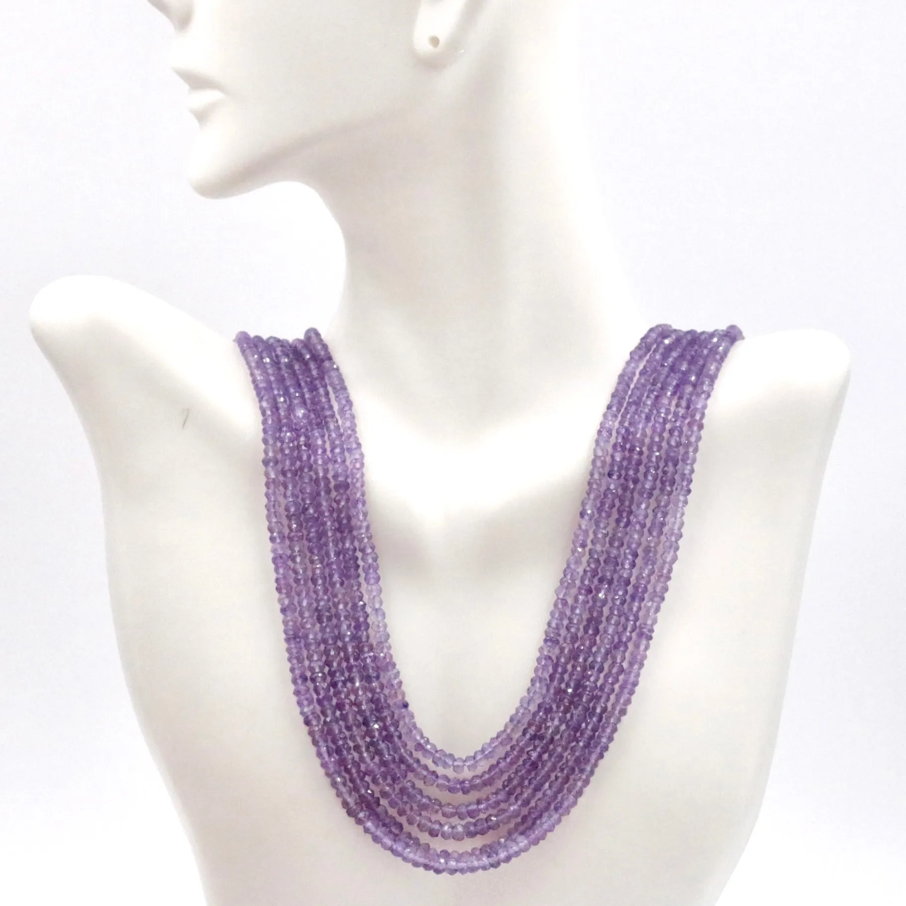 Natural Amethyst Necklace Beaded Amethyst Necklace Gemstone Necklace Quartz Sarafa Indian Necklace Long Necklace Layered Necklace SKU 6143243