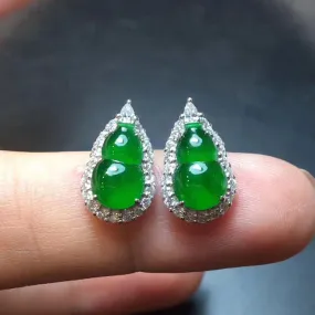 Natural Jade Earrings Jadeite Earrings NEG12