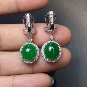 Natural Jade Earrings Jadeite Earrings NEG22