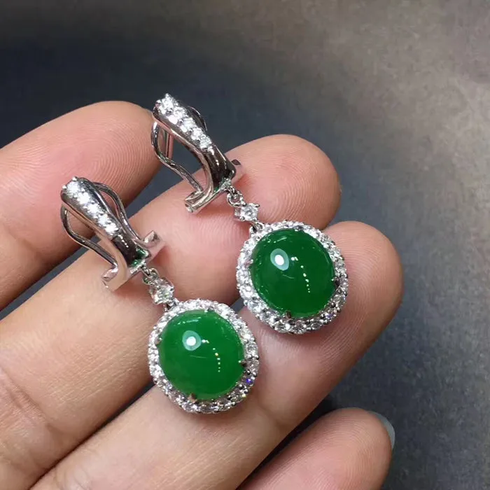 Natural Jade Earrings Jadeite Earrings NEG22