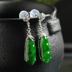 Natural Jade Earrings Jadeite Gold Earrings EG7