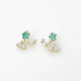 Ninaouity - Blue Star and Teardrop Ear Jackets Earrings