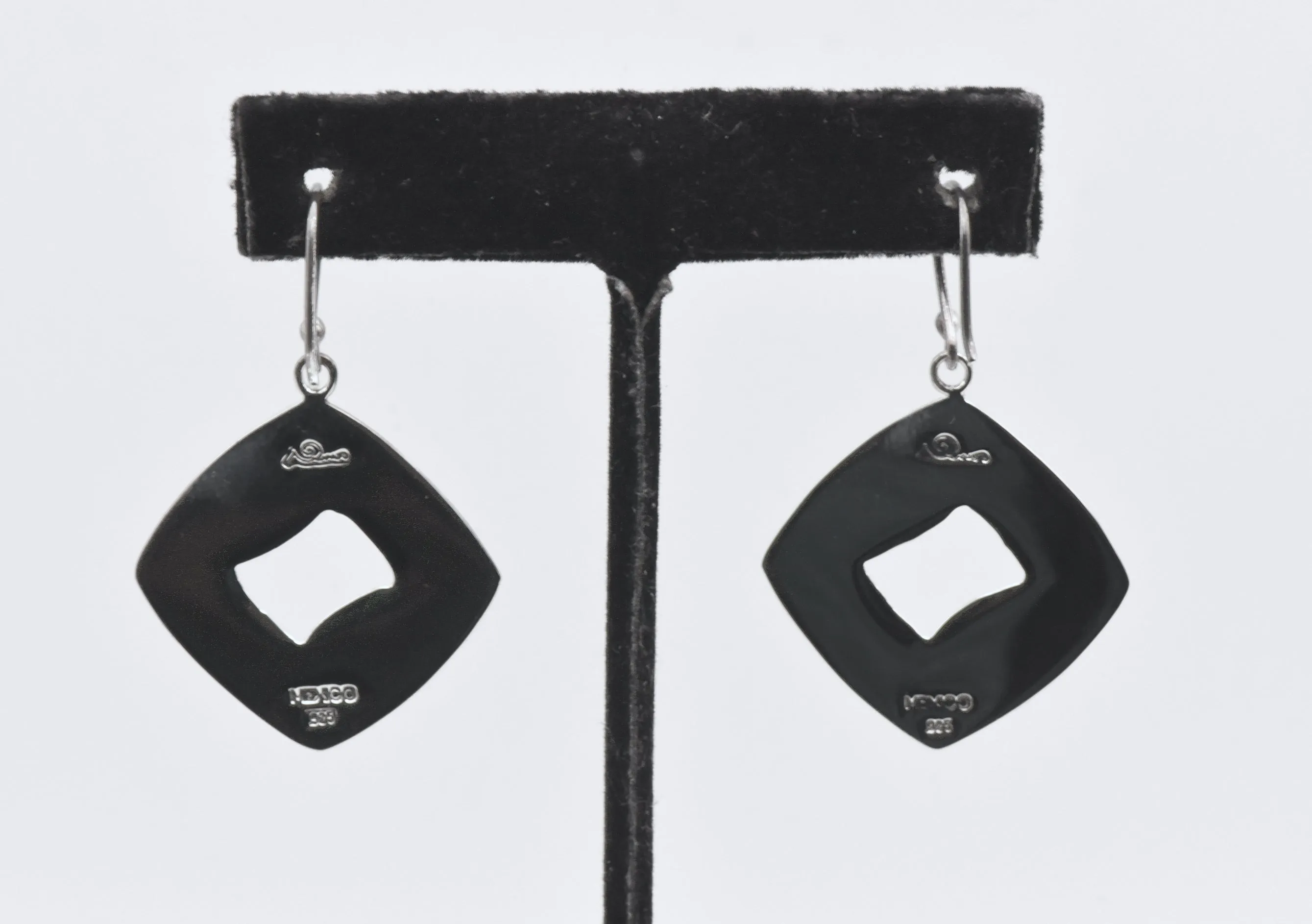 Ninos DeChammo - Vintage Sterling Silver Square Dangle Earrings