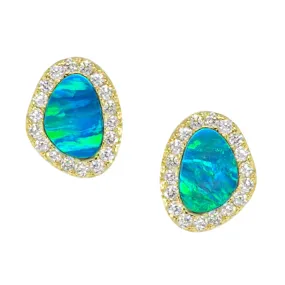 Opal Pebble Stud Earrings