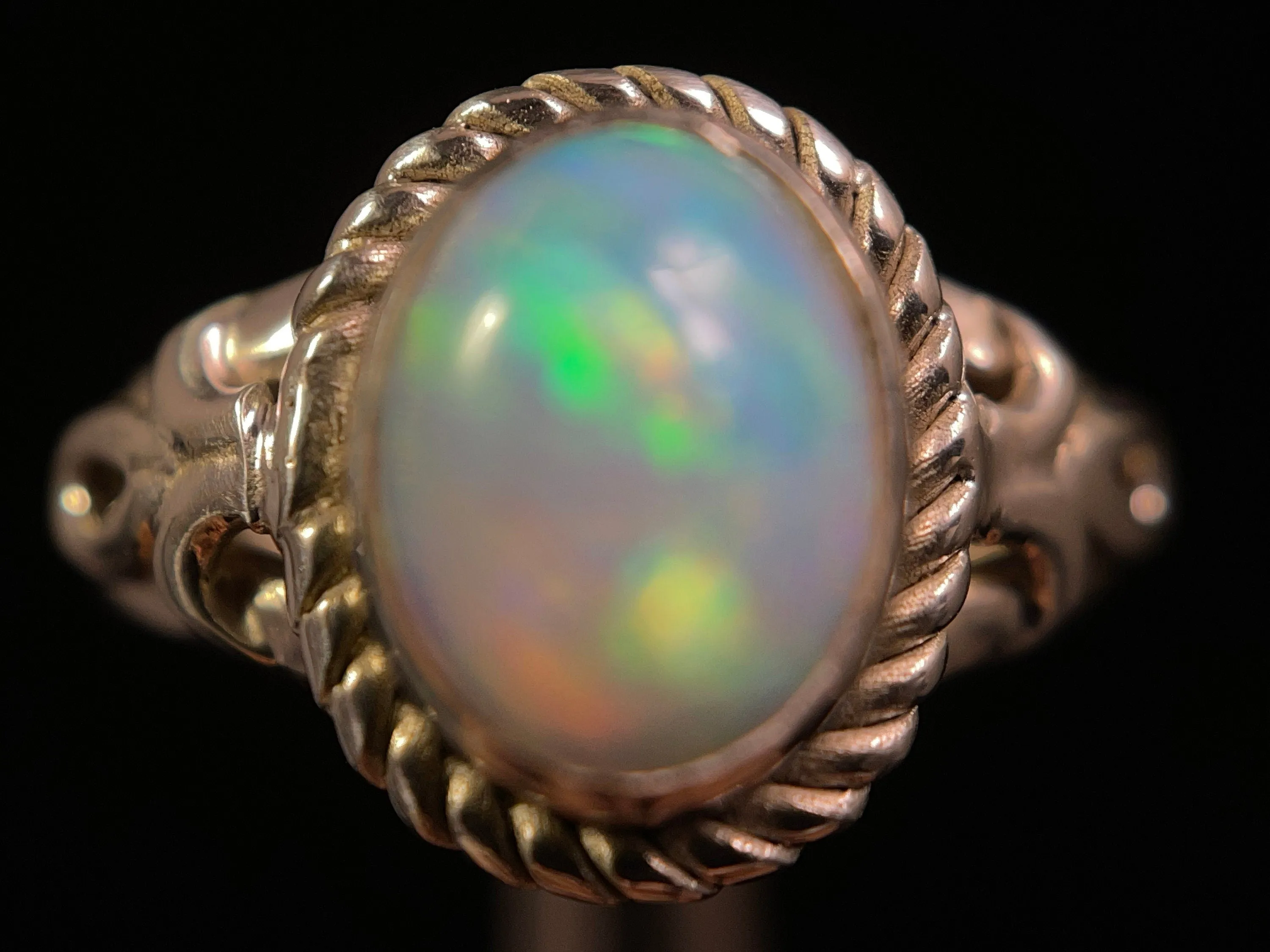 OPAL RING - Sterling Silver, Size 5.5 - Ethiopian Opal Rings for Women, Bridal Jewelry, Welo Opal, 49234