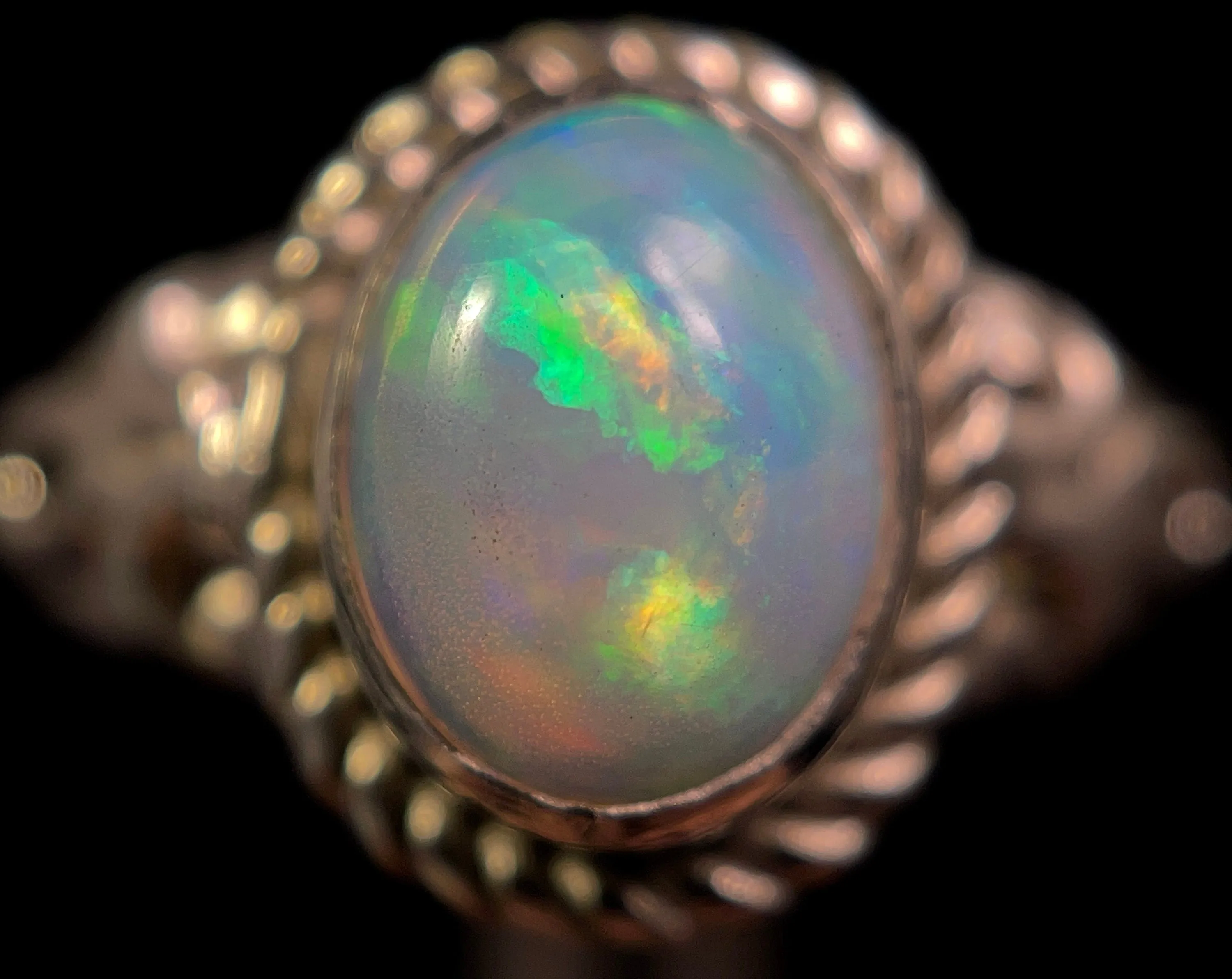 OPAL RING - Sterling Silver, Size 5.5 - Ethiopian Opal Rings for Women, Bridal Jewelry, Welo Opal, 49234