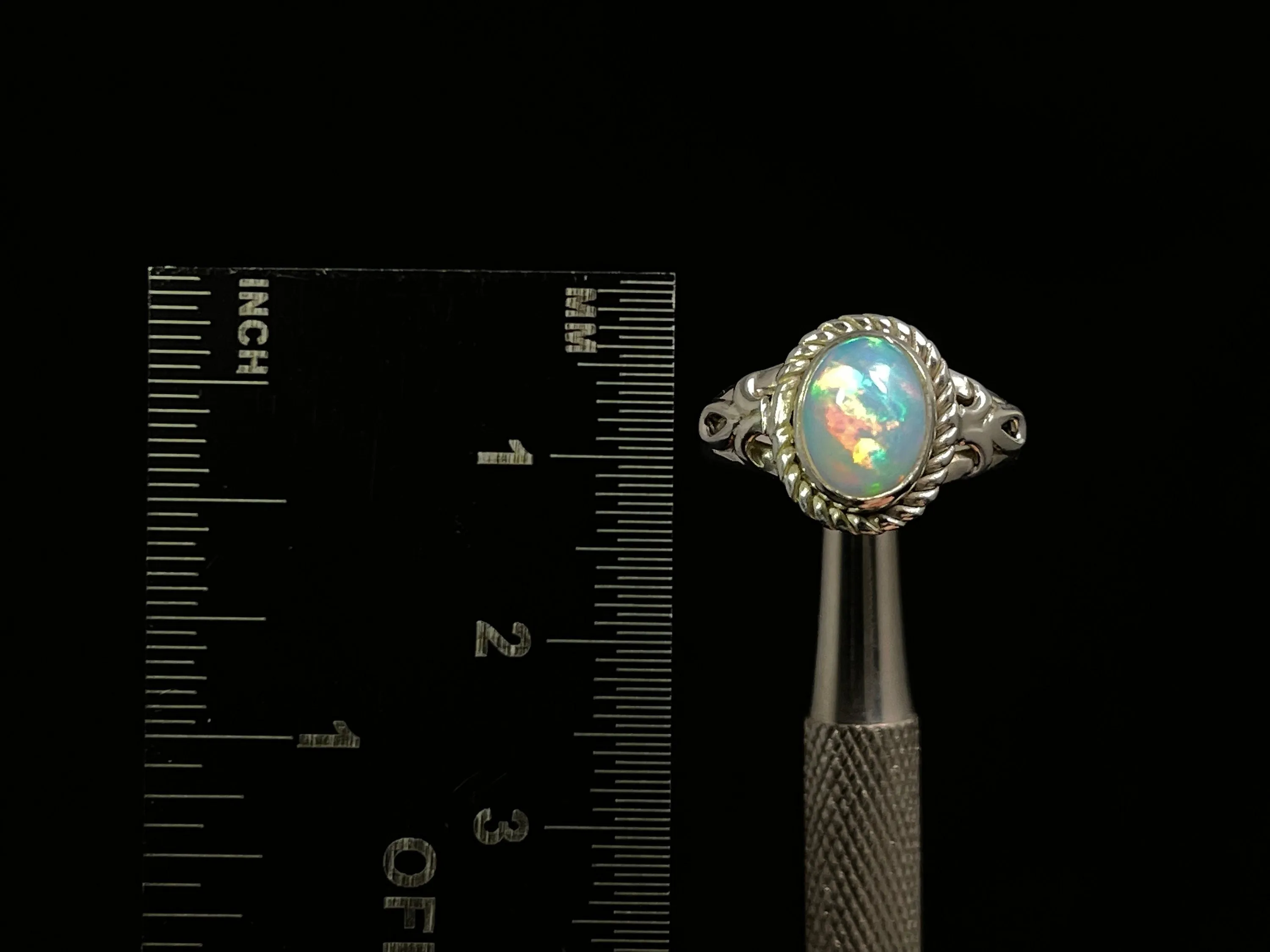 OPAL RING - Sterling Silver, Size 5.5 - Ethiopian Opal Rings for Women, Bridal Jewelry, Welo Opal, 49234