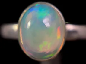 OPAL RING - Sterling Silver, Size 9.5 - Dainty Opal Ring, Opal Jewelry, Welo Opal, 49252