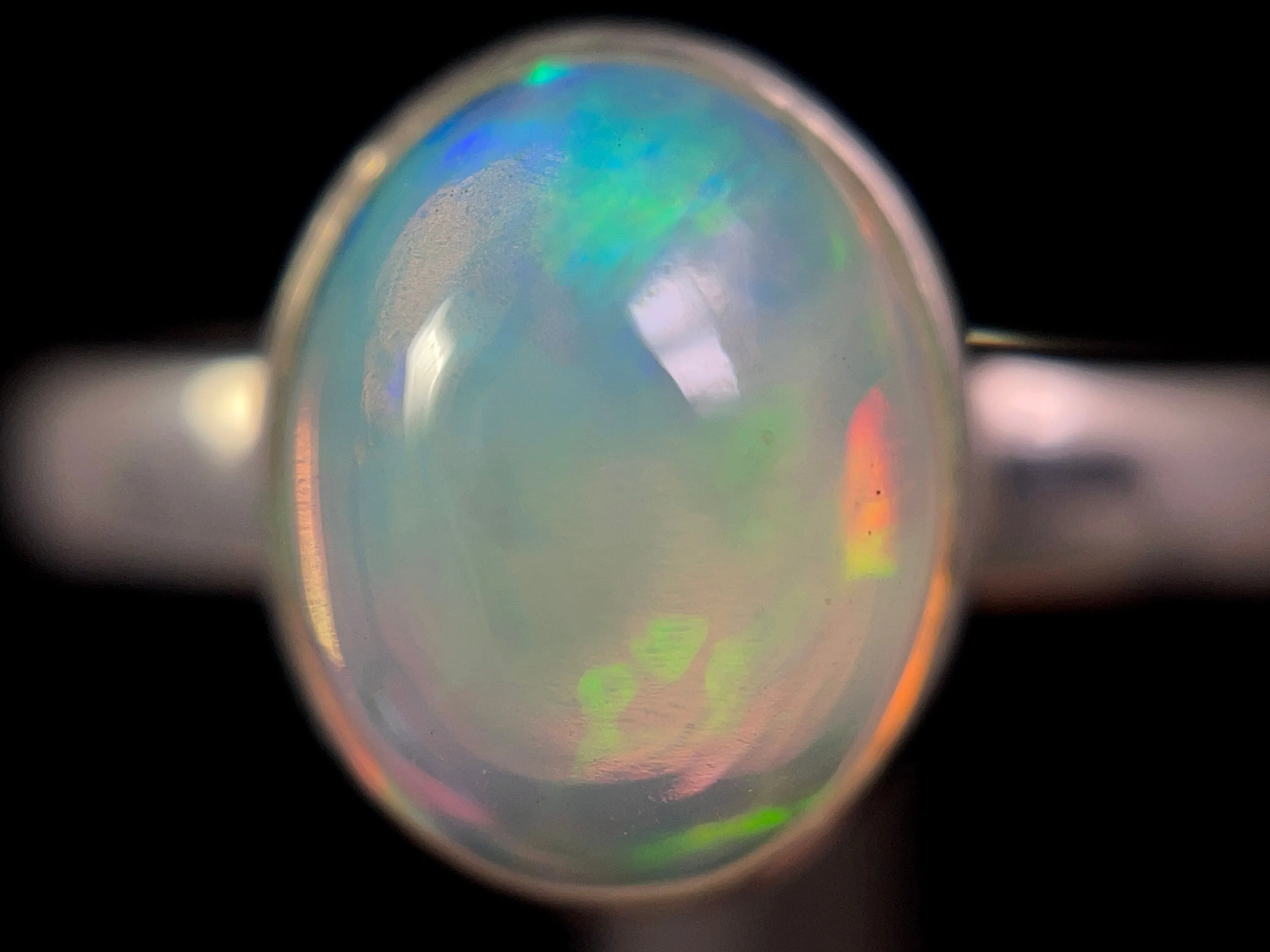 OPAL RING - Sterling Silver, Size 9.5 - Dainty Opal Ring, Opal Jewelry, Welo Opal, 49252