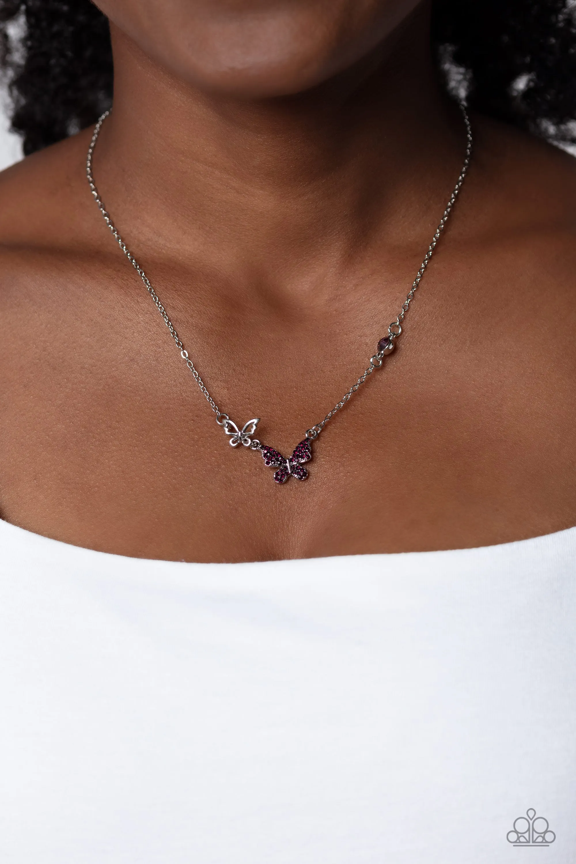 Open Door Jewelry - Cant BUTTERFLY Me Love - Purple Necklace - Paparazzi Accessories