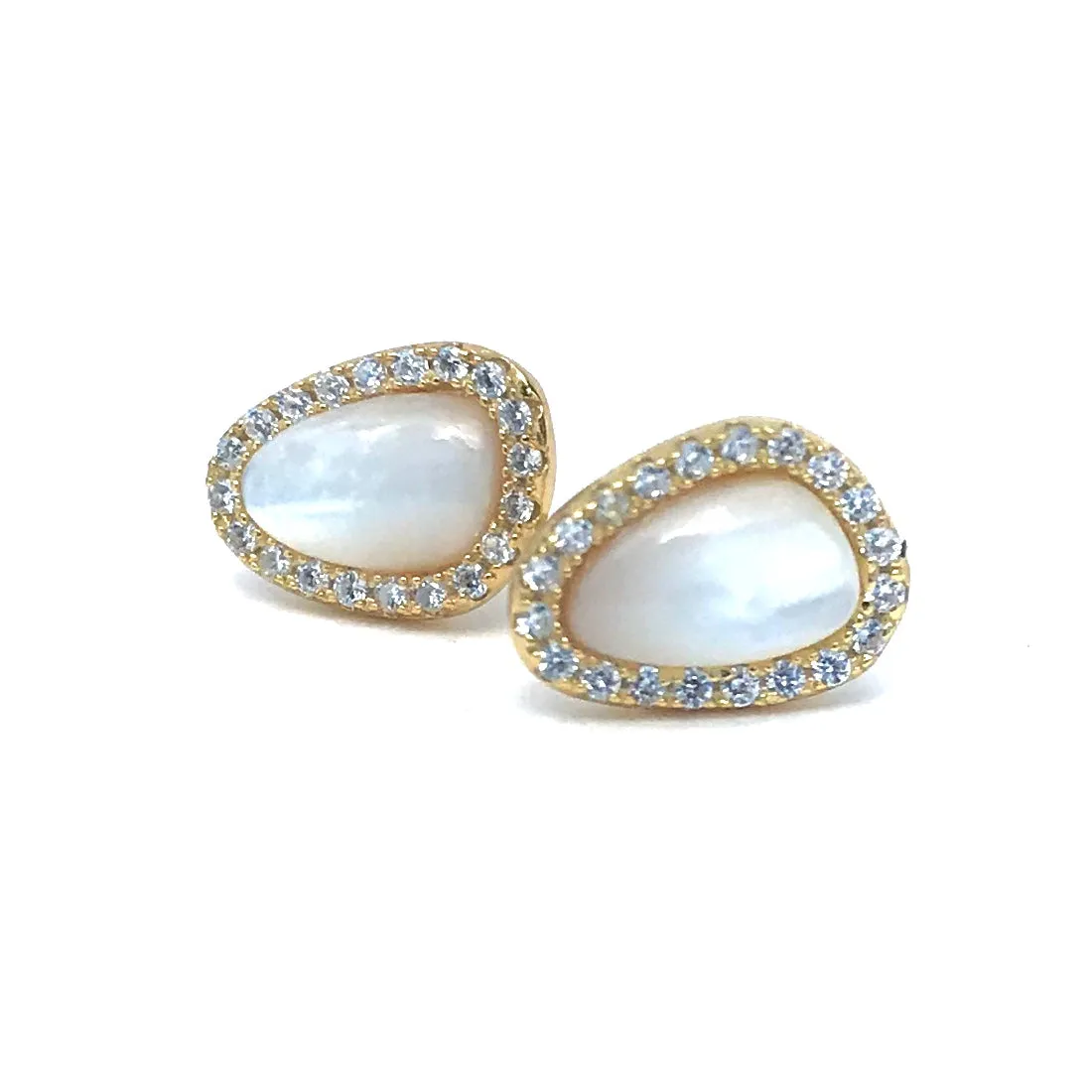 PAVE OVAL OPAL POST