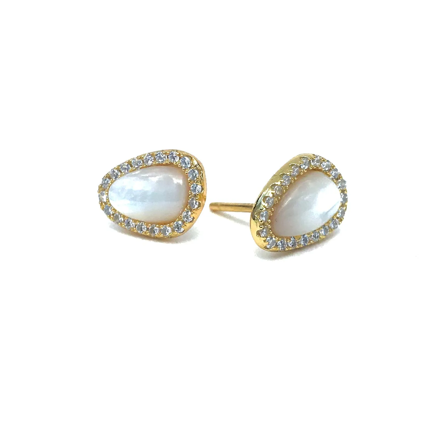 PAVE OVAL OPAL POST