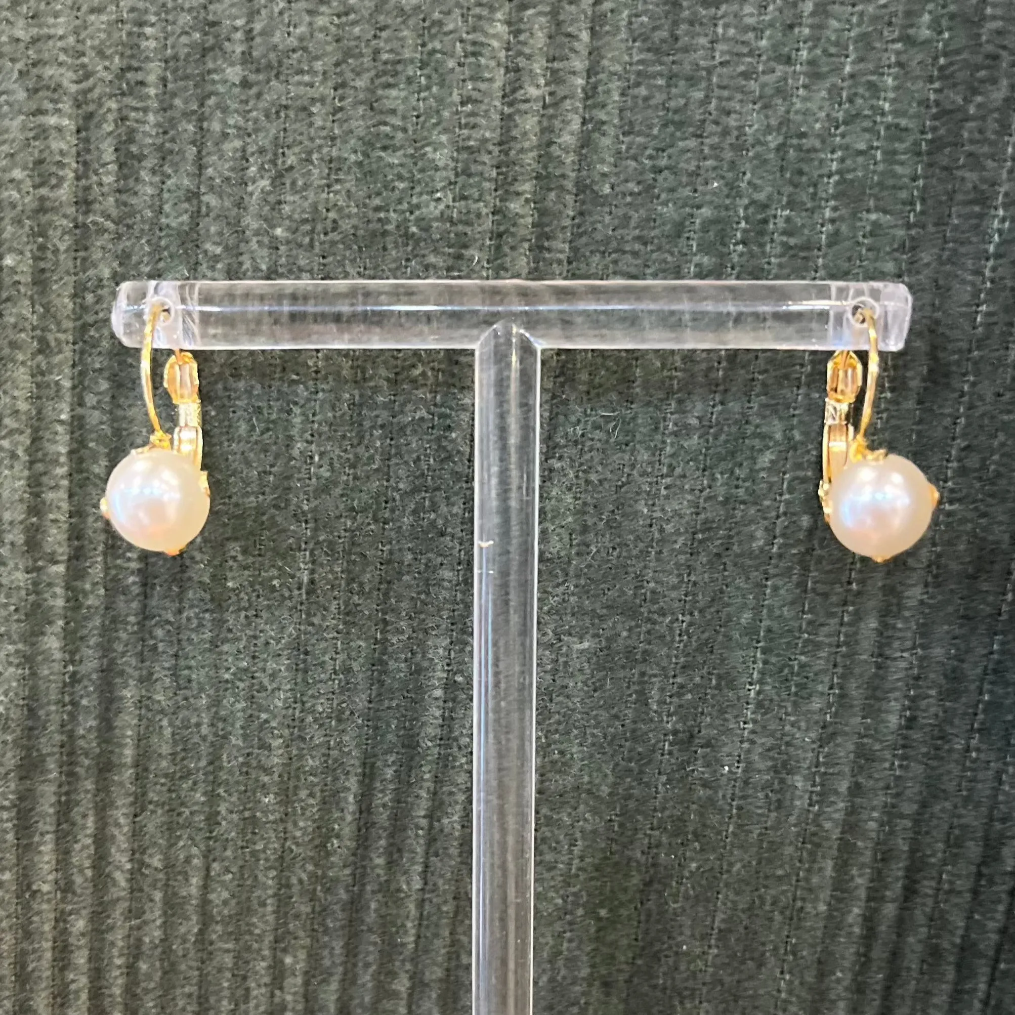 Pearl Parade Simple Hoop Drop Pearl Earrings