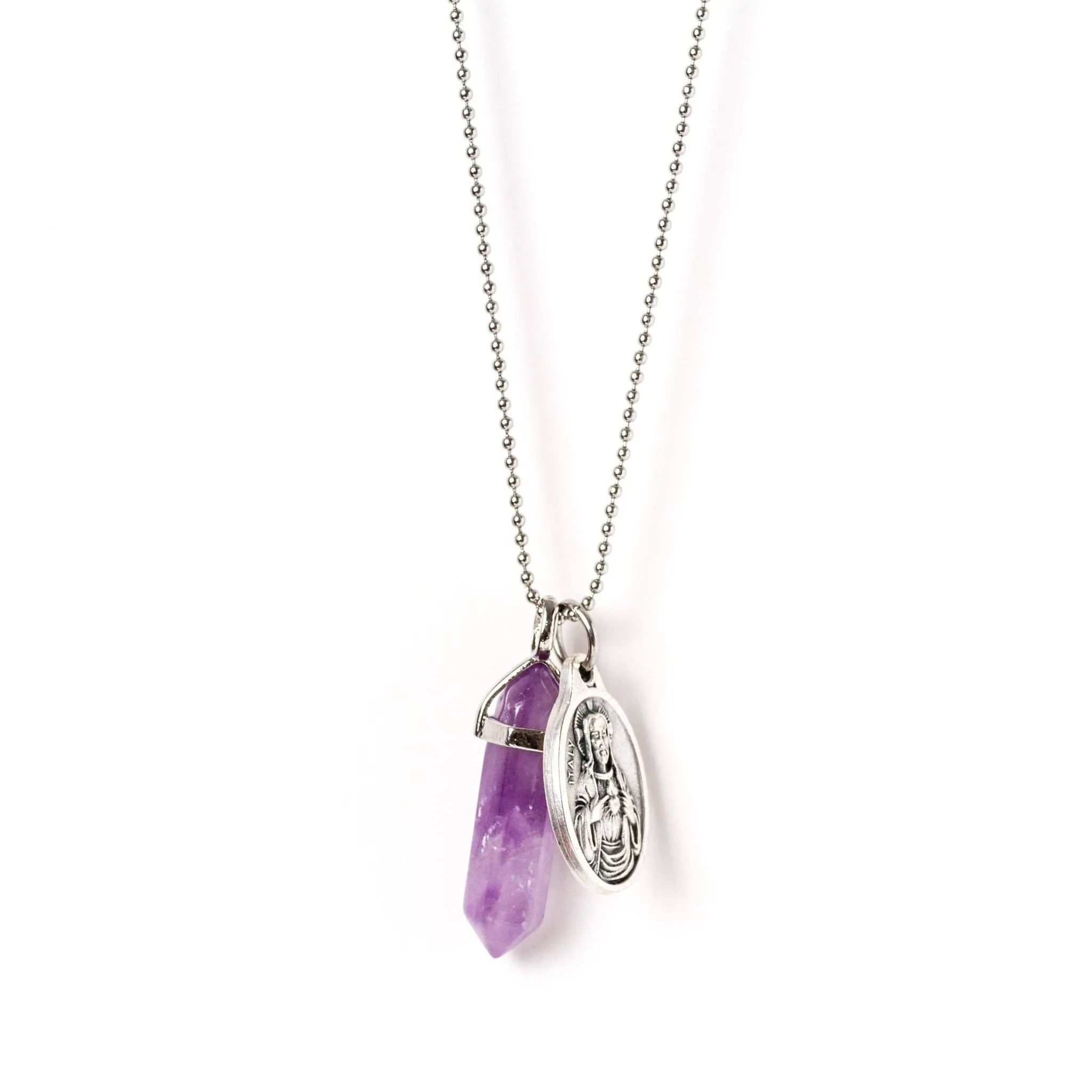 Pendant Necklace Silver | Amethyst