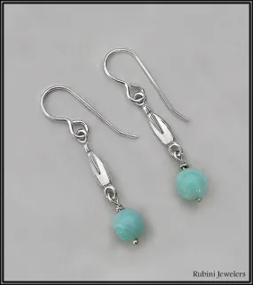 Petite Rowing Blades with Andean Opals Dangle Earrings.