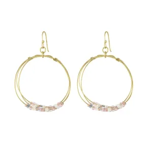 Piper and Jade Irridescent Beaded Hoop Earrings