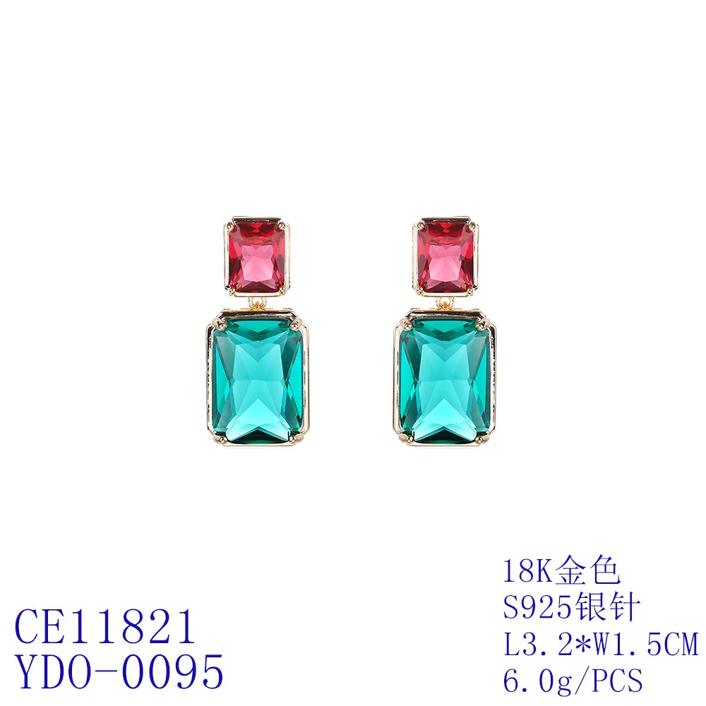 Popular Zircon Square Drop Earring, Women's Girl's Gatherings Jewelry CE11821