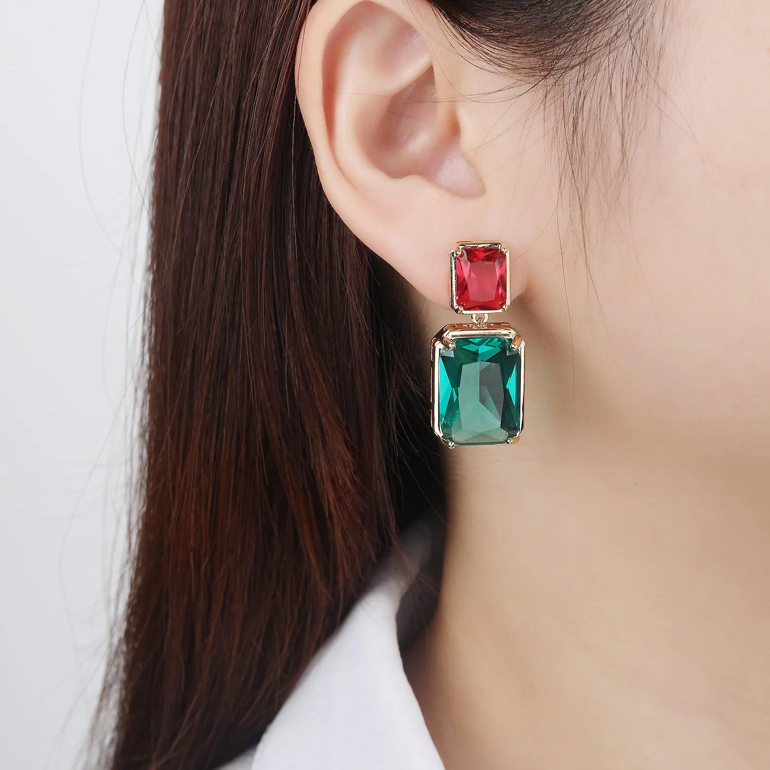 Popular Zircon Square Drop Earring, Women's Girl's Gatherings Jewelry CE11821