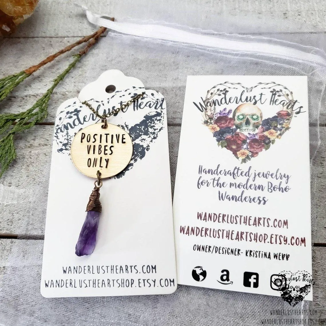 Positive vibes only necklace