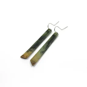 Pounamu Long Earrings | by Ric Moor