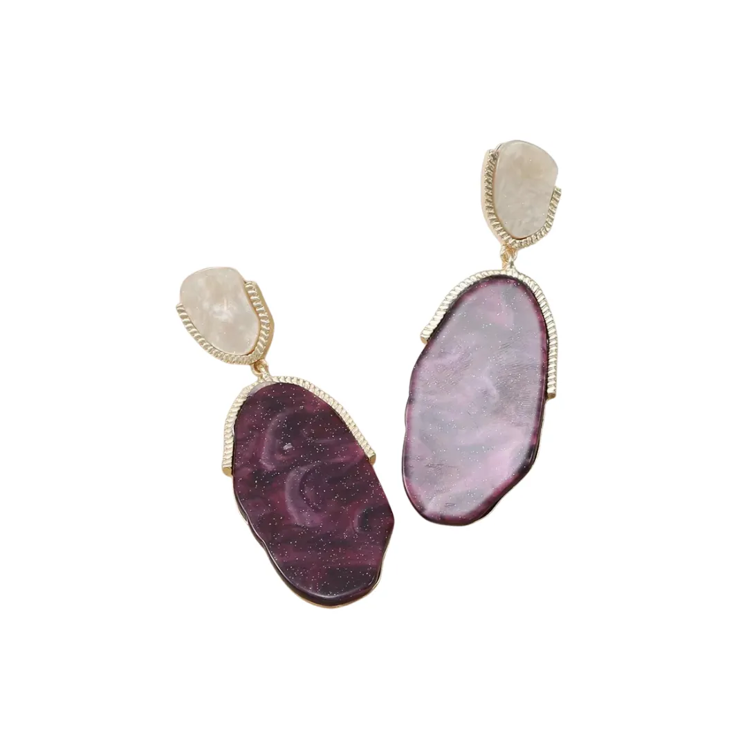 Pre Order:  Elegant Geometric Resin Dangle Earrings