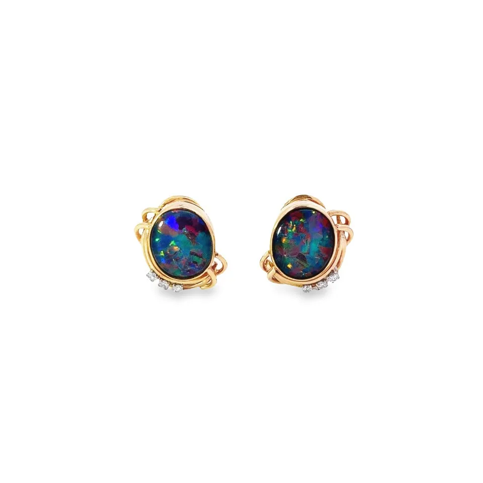 Previously Loved Opal Doublet Clip On Earrings