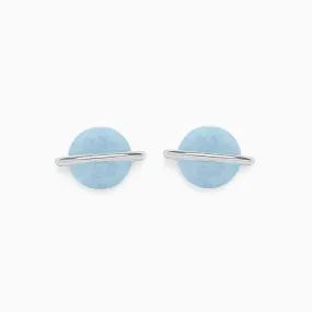 Pura Vida Stud Earrings Opal Saturn Silver One Size