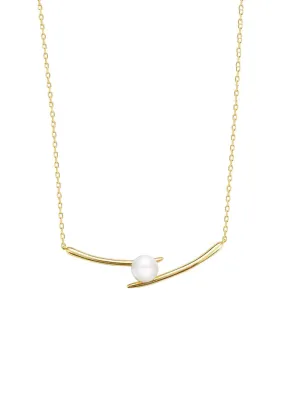 Raina Pearl Pendant Chain Necklace in Gold