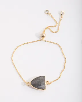 Real Gold Plated Labradorite Quartz Toggle Bracelet