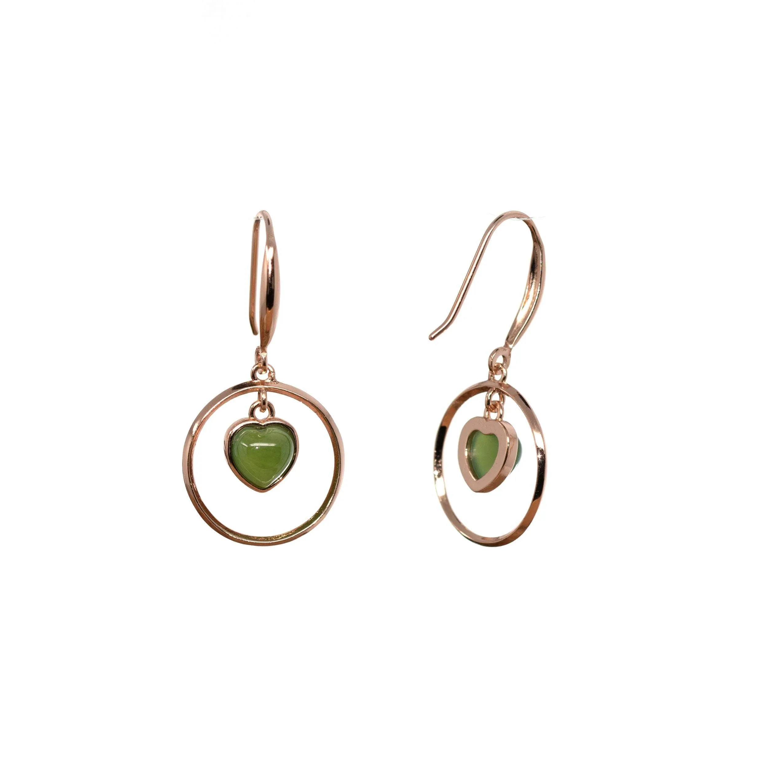 RealJade® "Love Earrings" Sterling Silver Genuine Nephrite Green Jade Dangle Earrings