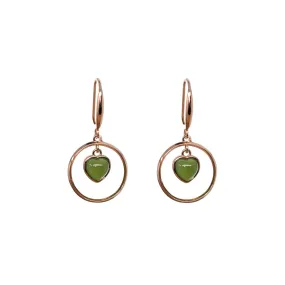 RealJade® "Love Earrings" Sterling Silver Genuine Nephrite Green Jade Dangle Earrings