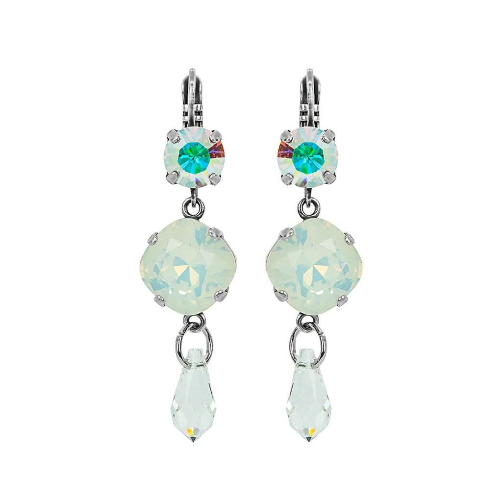 Round and Cushion Cut Leverback Bridal Earrings *Custom*