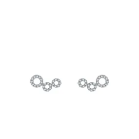 S925 Sterling Silver Micro Inlaid Zircon Hollow Earrings for Women - Elegant Silver Jewelry