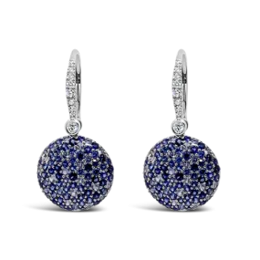 Sapphire & Diamond Dangle Disc Earrings