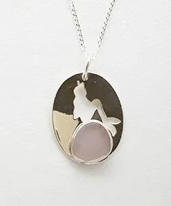 Sea Glass Mermaid Necklace In Amethyst And Sterling Silver