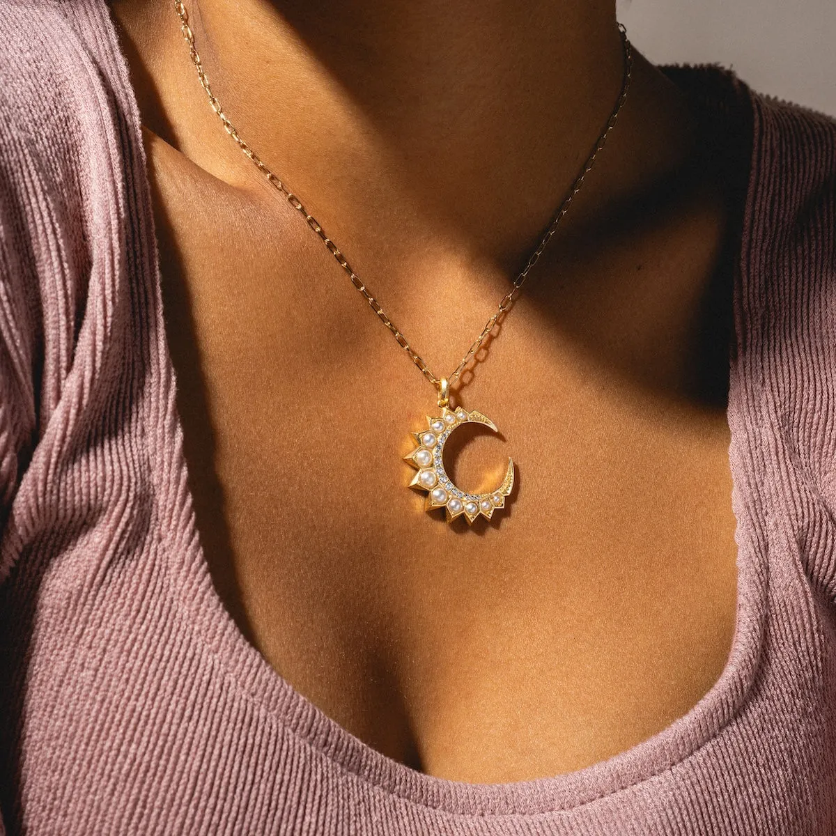 Selene Crescent Necklace