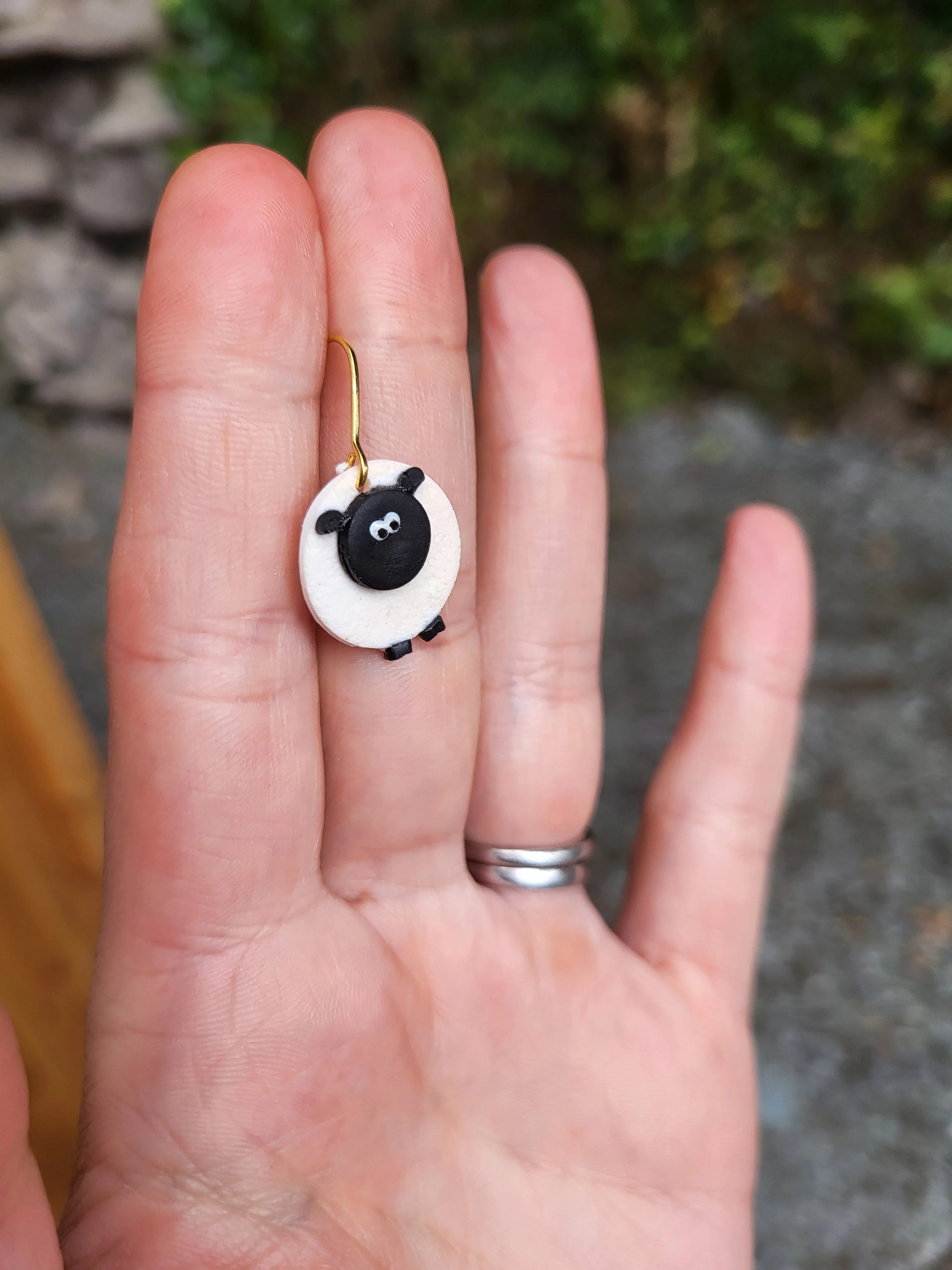 Sheep dangle earrings