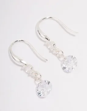 Silver Cubic Zirconia Dangle Drop Earrings