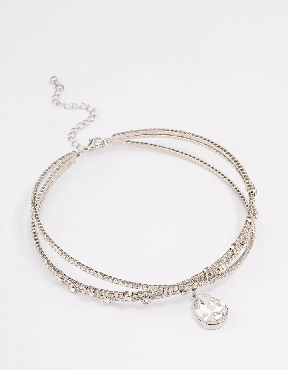 Silver Interlaced Mixed Diamante Choker