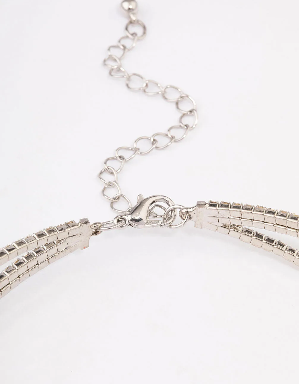 Silver Interlaced Mixed Diamante Choker