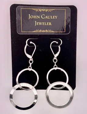 Silver Tone Circle Dangle Earrings